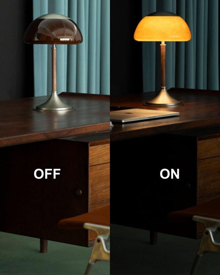 Olivia Amber Bell Table Lamp