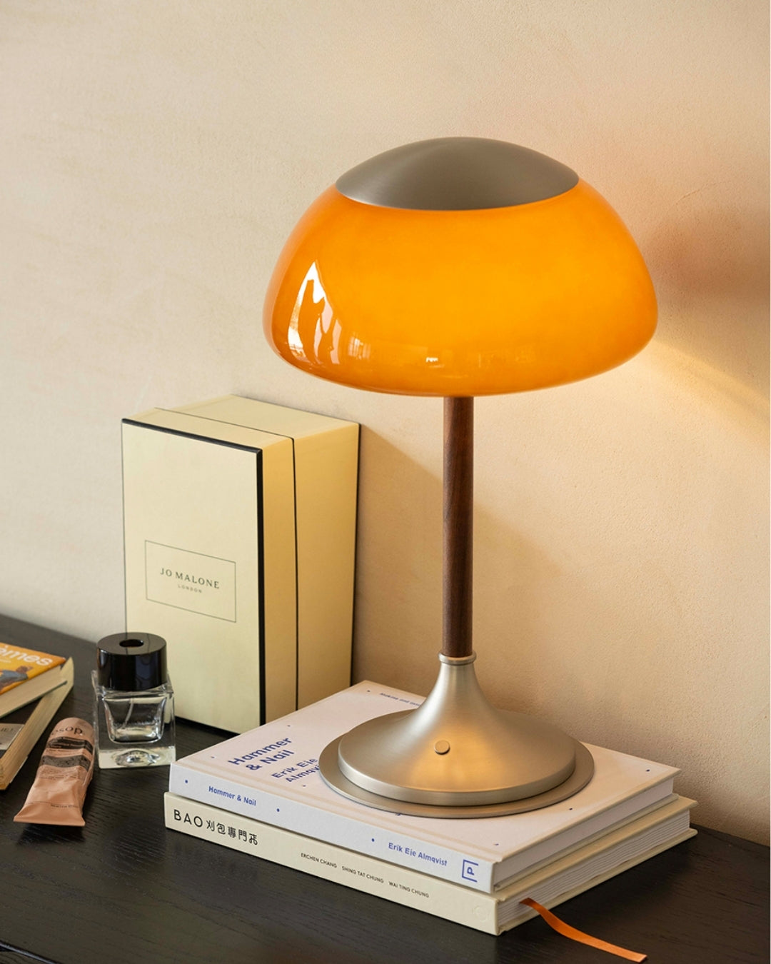 Olivia Amber Bell Table Lamp