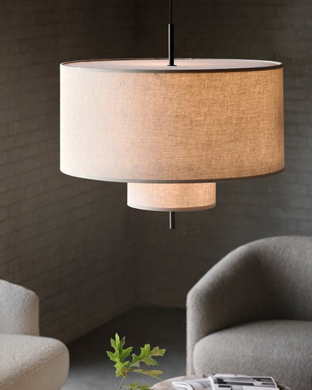 Casper Two‑Tier Fabric Pendant Light