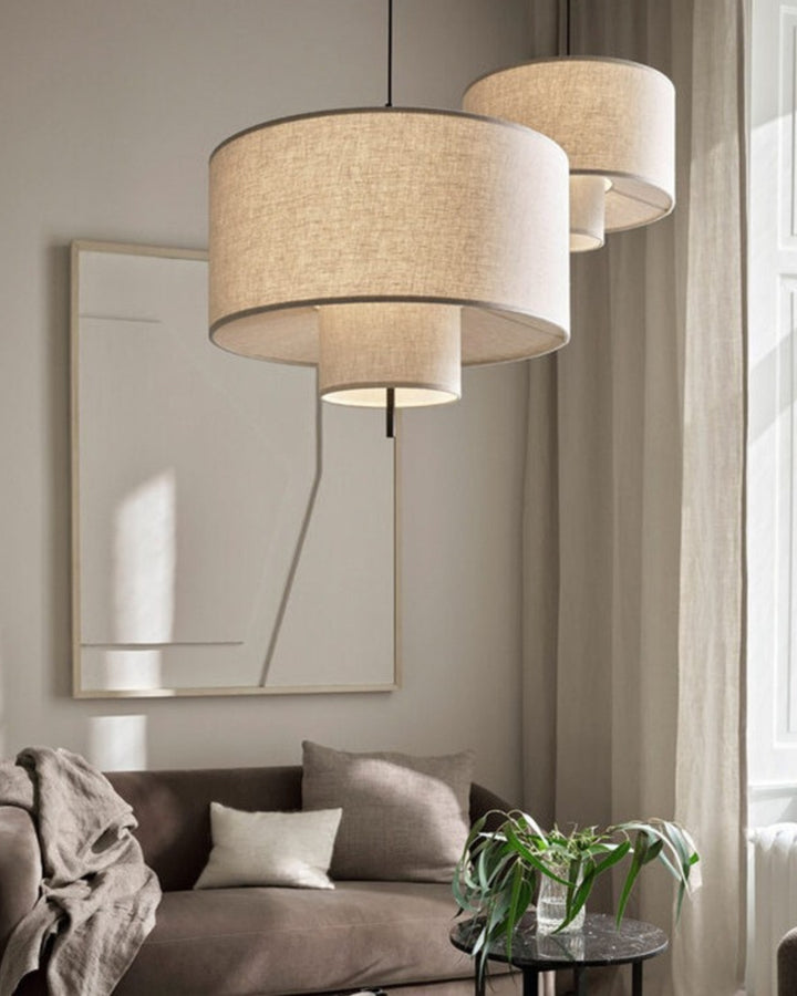 Casper Two‑Tier Fabric Pendant Light