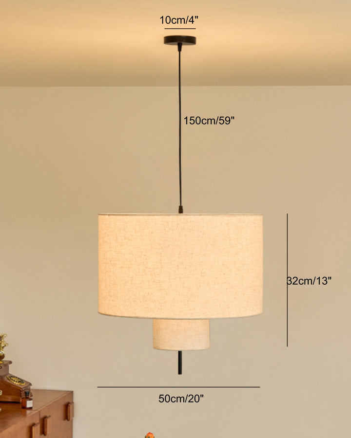 Casper Two‑Tier Fabric Pendant Light