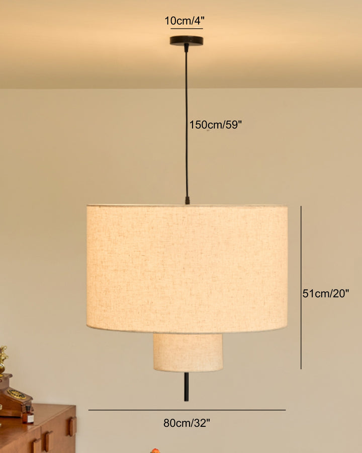 Casper Two‑Tier Fabric Pendant Light