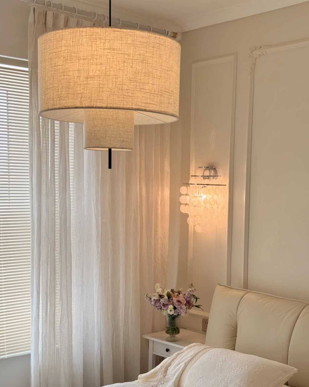 Casper Two‑Tier Fabric Pendant Light