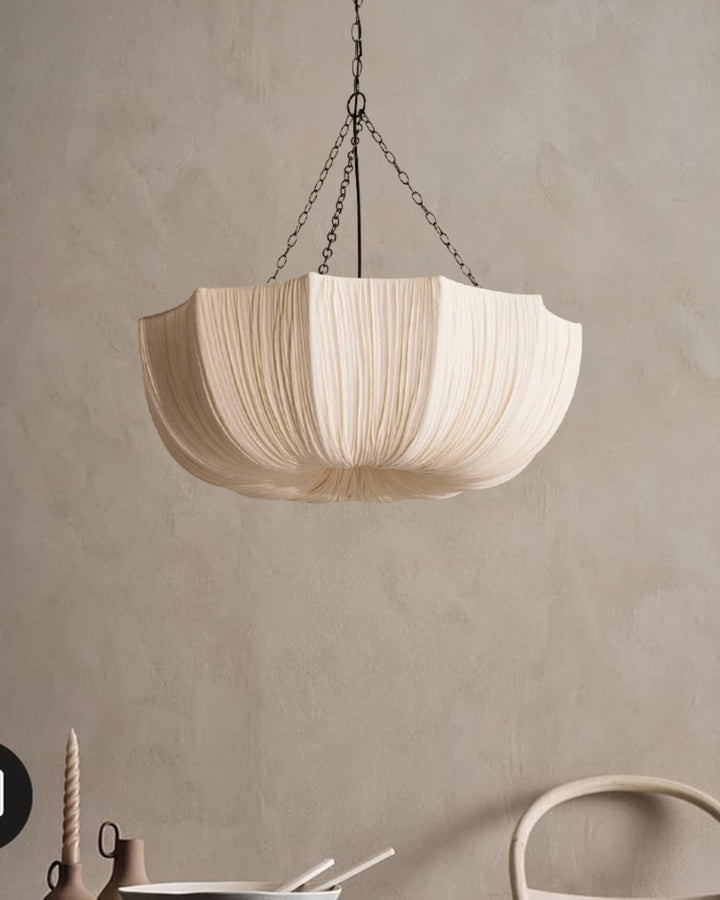 LinenBloom Pleated Pendant Light