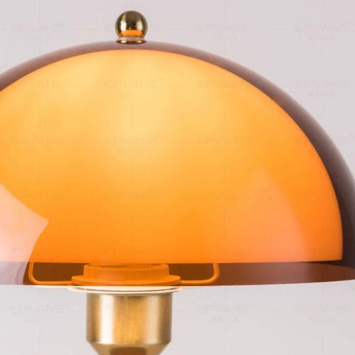 Kaia Solid Walnut and Amber Glass Table Lamp