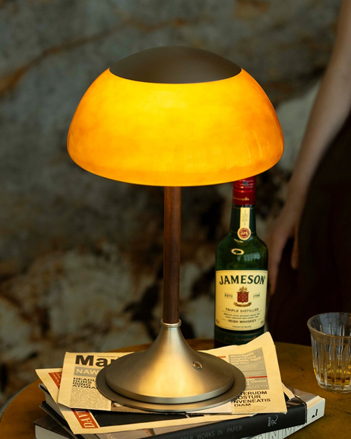 Olivia Amber Bell Table Lamp