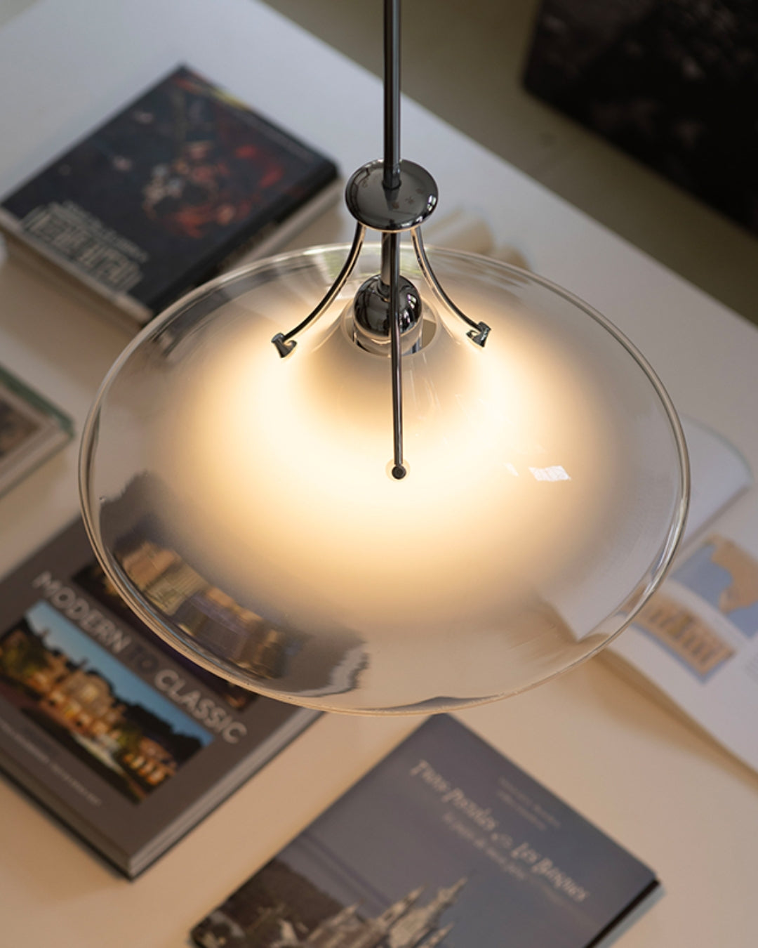 Luna Minimalist Glass Pendant Light