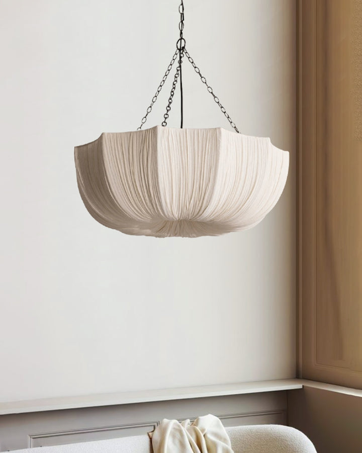 LinenBloom Pleated Pendant Light