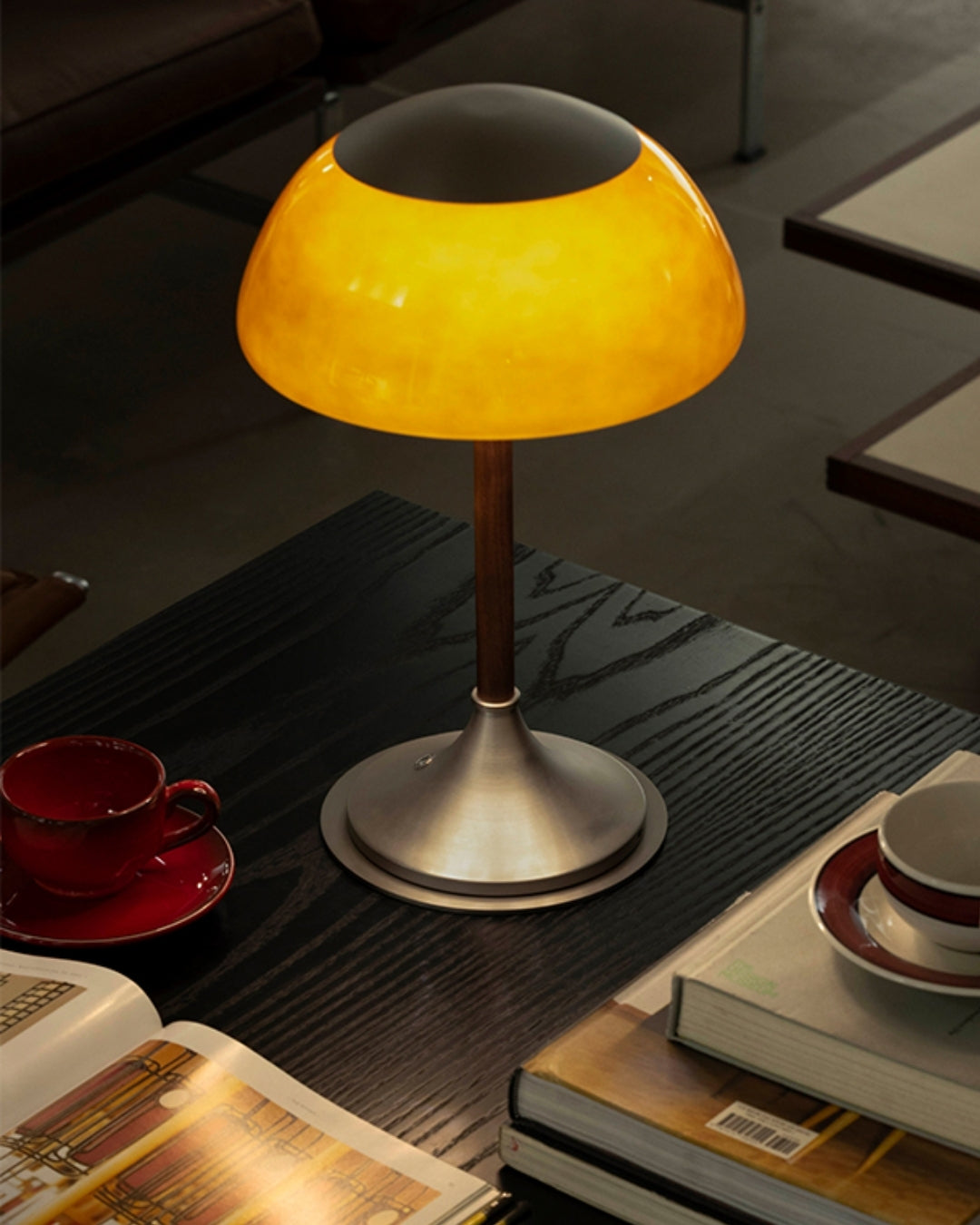 Olivia Amber Bell Table Lamp