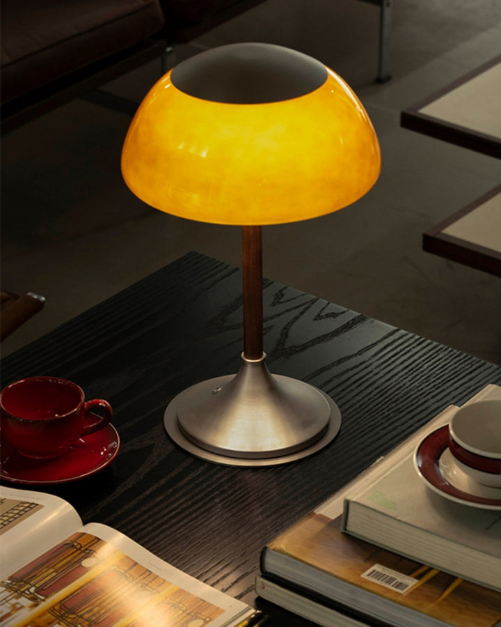 Olivia Amber Bell Table Lamp