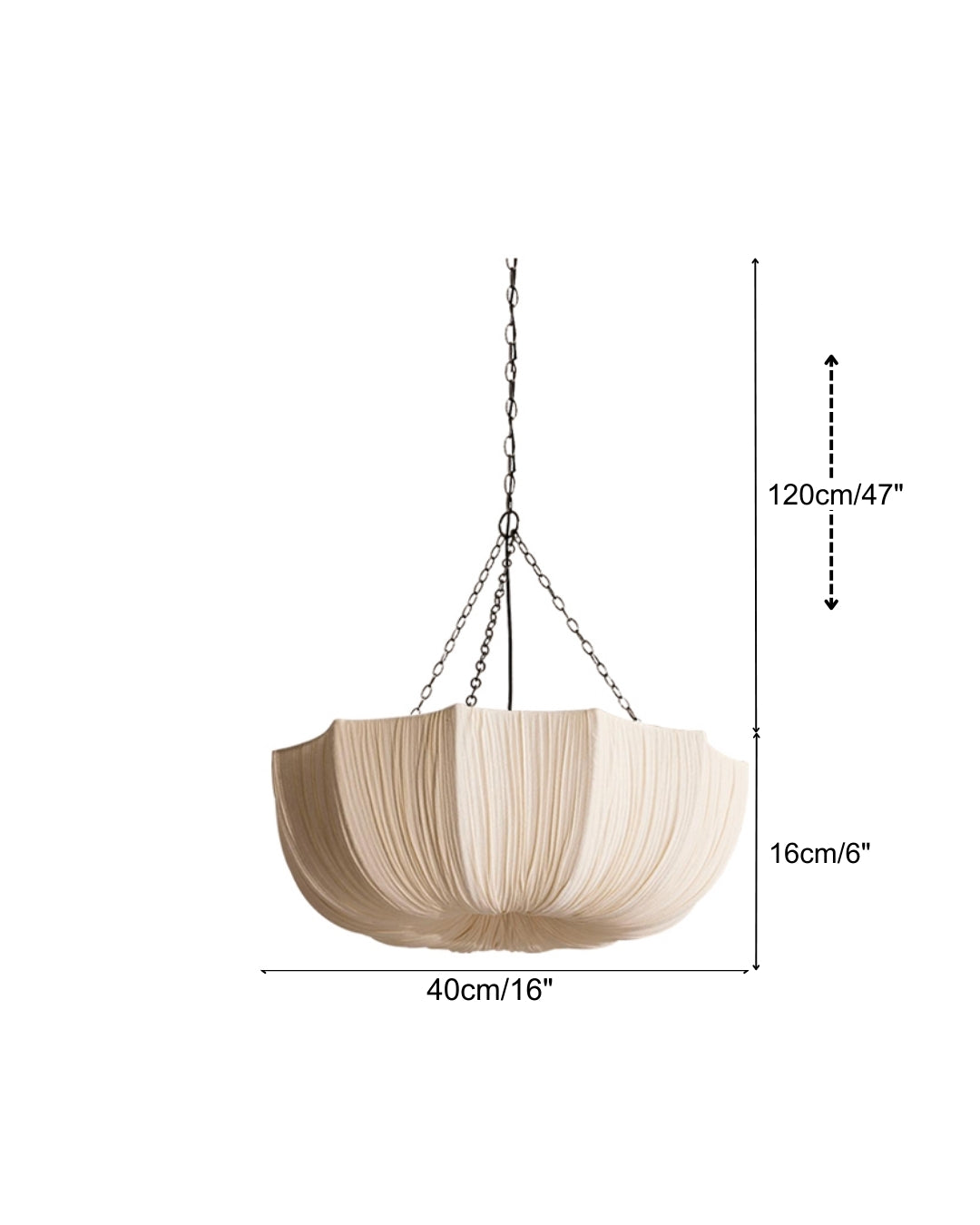 LinenBloom Pleated Pendant Light