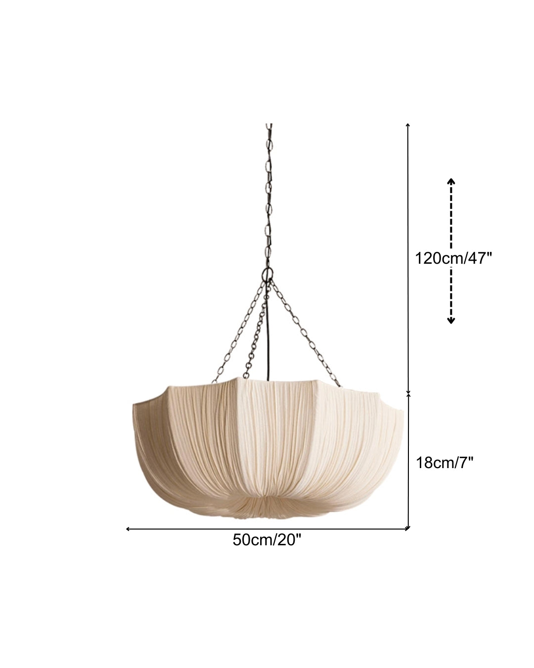 LinenBloom Pleated Pendant Light