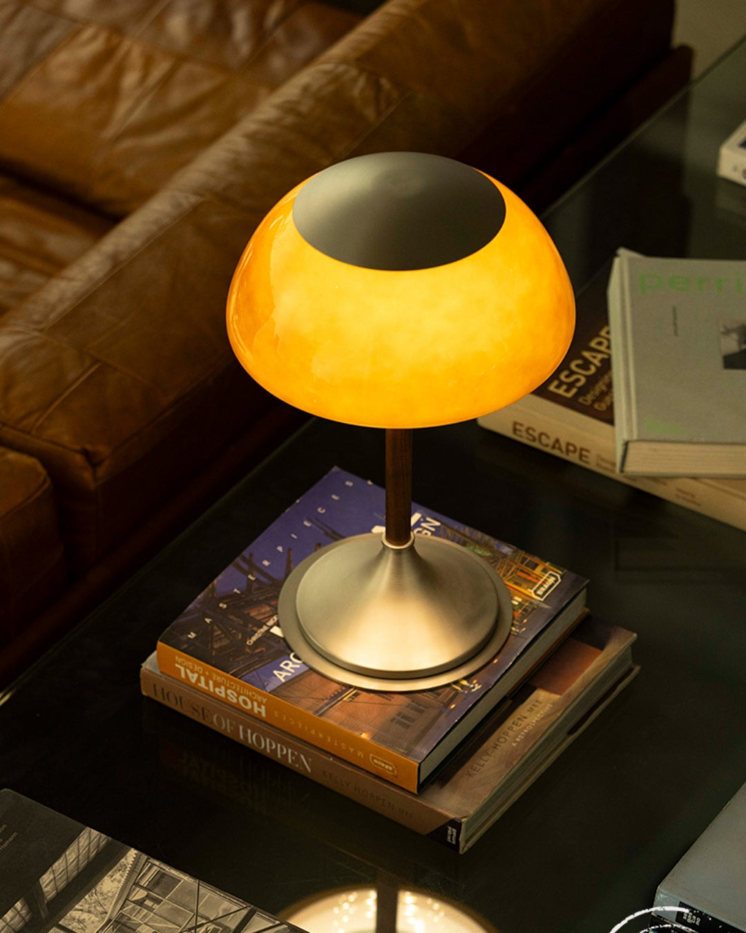 Olivia Amber Bell Table Lamp