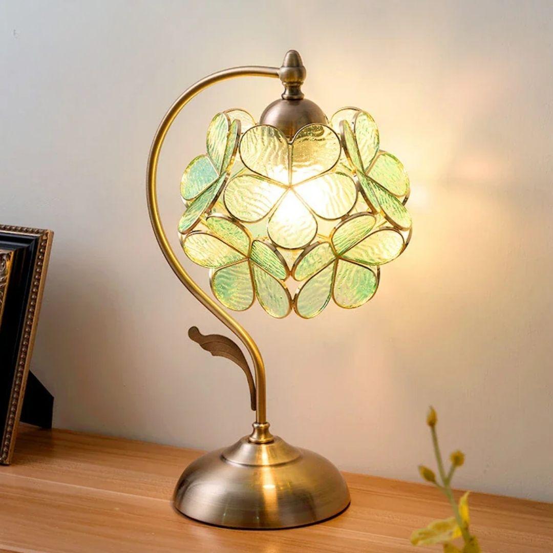 Sage Tiffany Petal Table Lamp