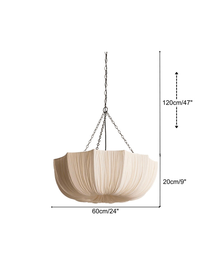 LinenBloom Pleated Pendant Light