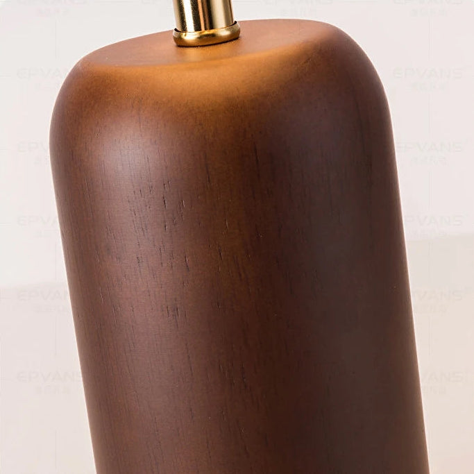 Kaia Solid Walnut and Amber Glass Table Lamp