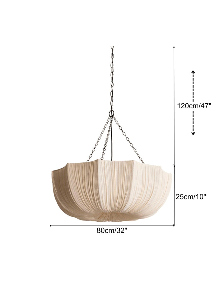 LinenBloom Pleated Pendant Light