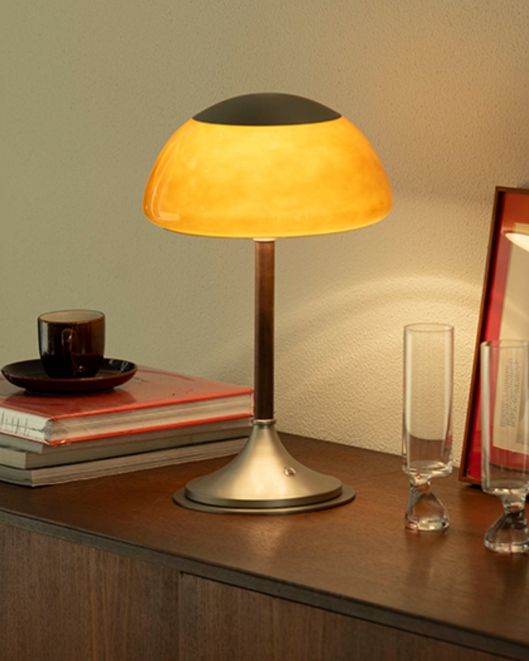 Olivia Amber Bell Table Lamp
