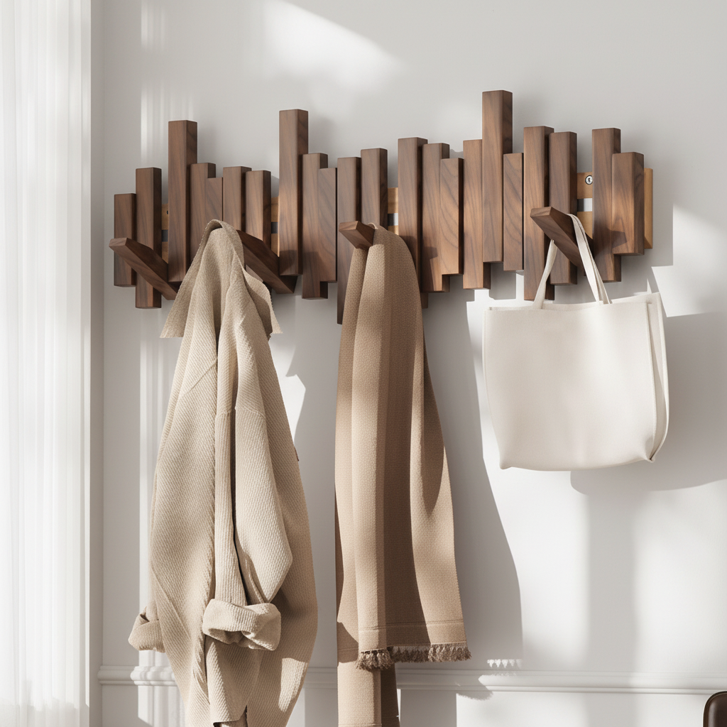 Emma Walnut Piano‑Key Wall Hook