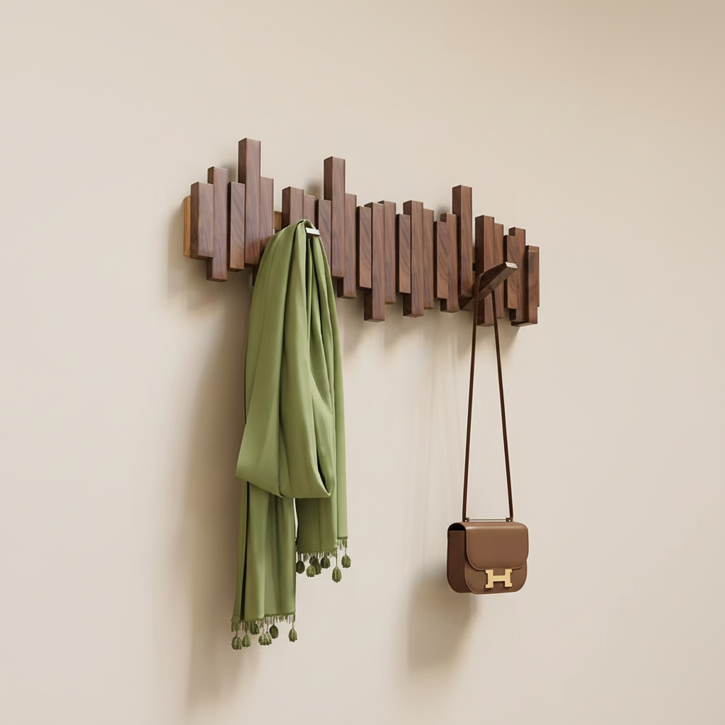 Emma Walnut Piano‑Key Wall Hook
