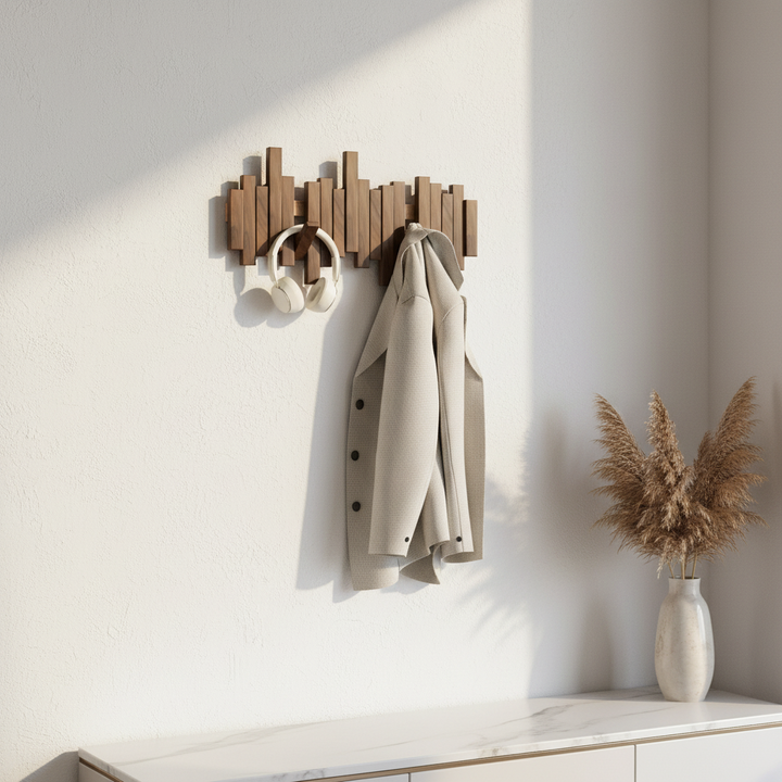 Emma Walnut Piano‑Key Wall Hook