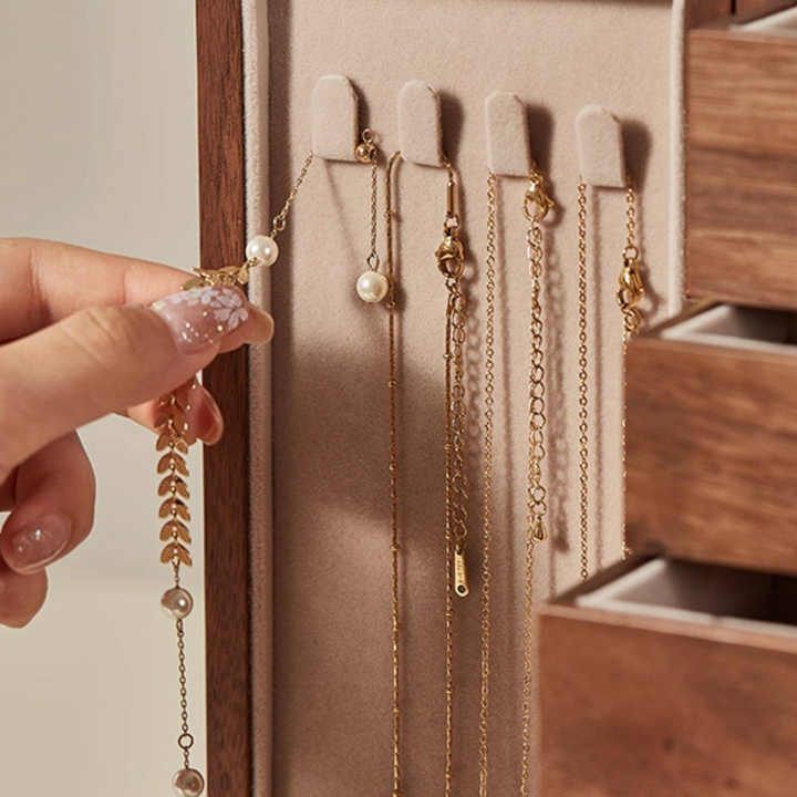 Ahman Walnut Ginkgo Jewelry Box - Cozymatic