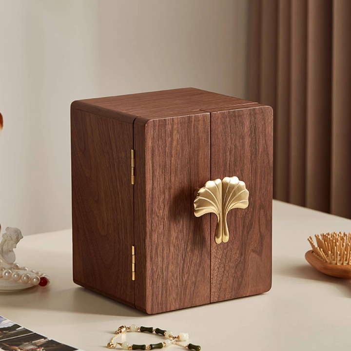 Ahman Walnut Ginkgo Jewelry Box - Cozymatic