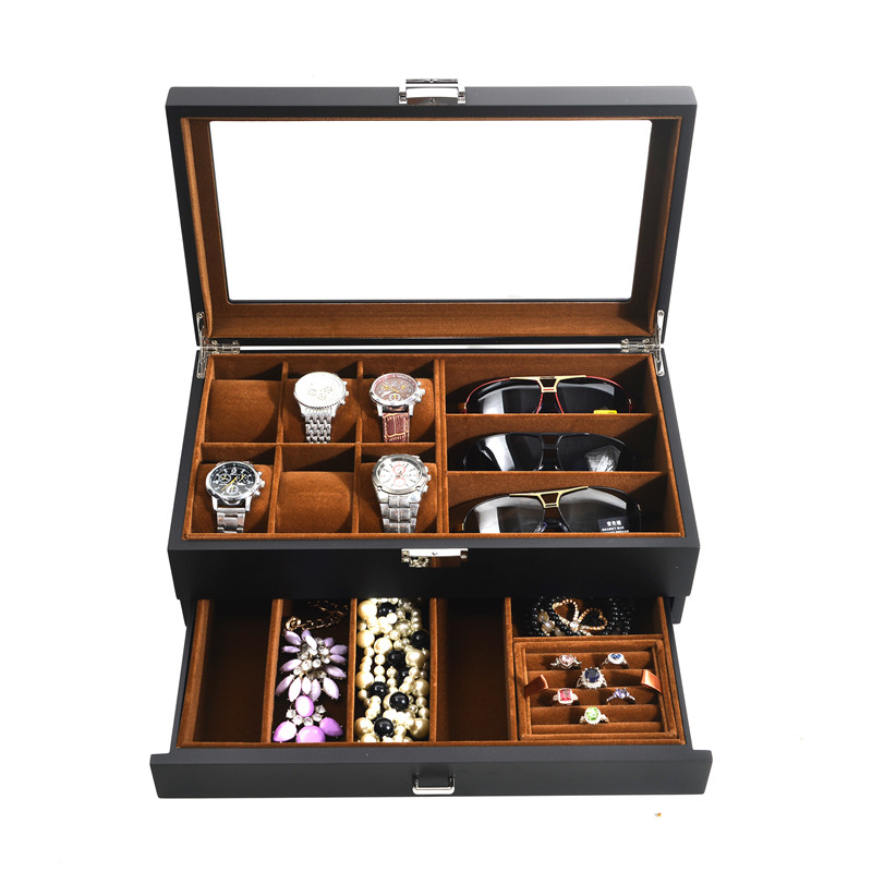 Deluxe Multi‑Compartment Jewelry & Watch Case