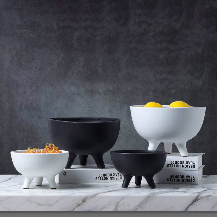 Dune Ceramic Tripod Fruit Bowl