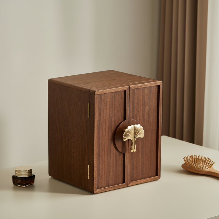 Ahman Walnut Ginkgo Jewelry Box - Cozymatic