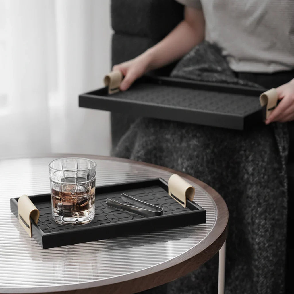 Bellman Luxury Leather Serving Tray - Cozymatic