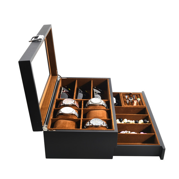 Deluxe Multi‑Compartment Jewelry & Watch Case