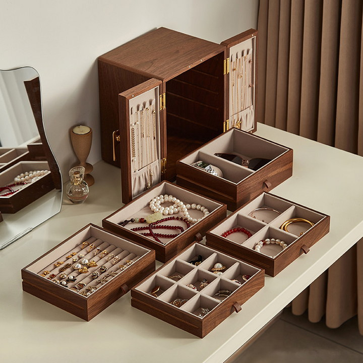 Ahman Walnut Ginkgo Jewelry Box - Cozymatic