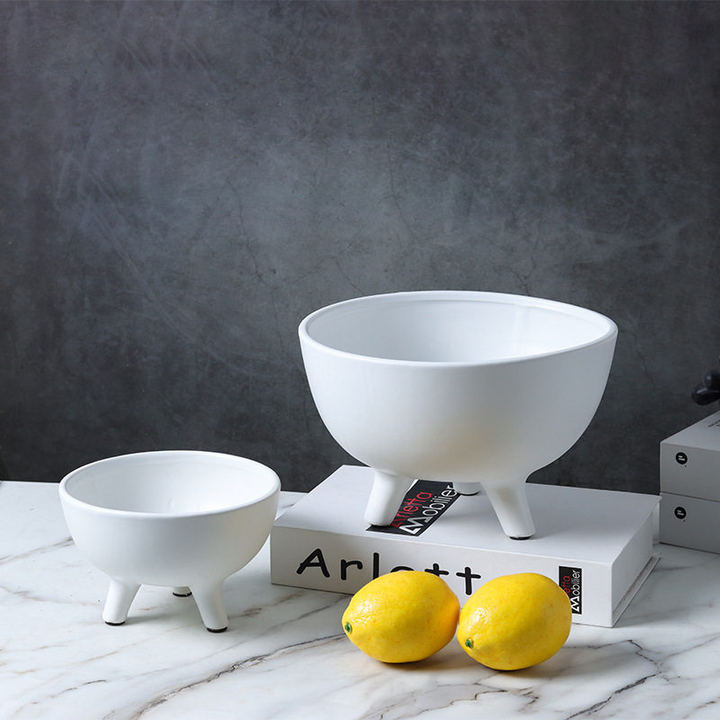 Dune Ceramic Tripod Fruit Bowl