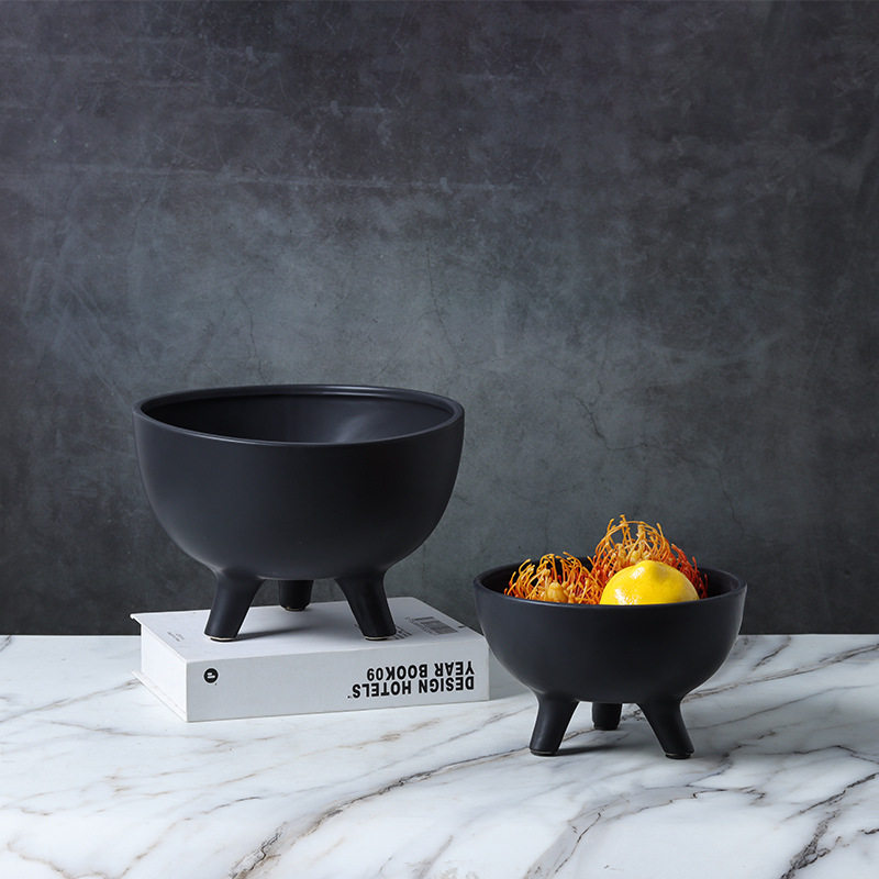 Dune Ceramic Tripod Fruit Bowl
