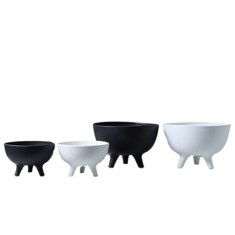 Dune Ceramic Tripod Fruit Bowl