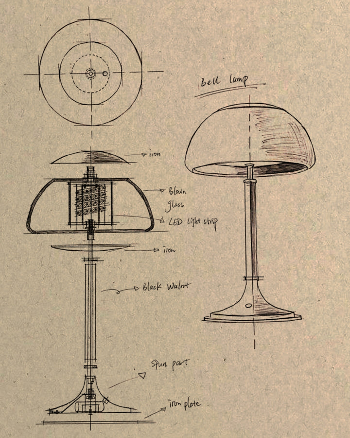 Olivia Amber Bell Table Lamp