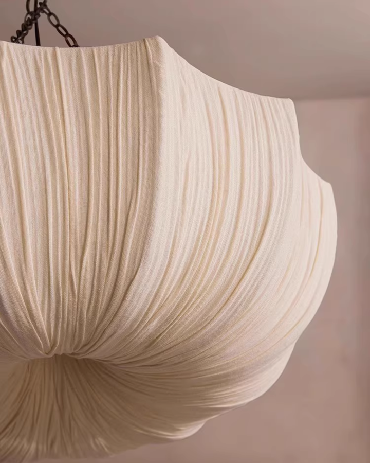 LinenBloom Pleated Pendant Light