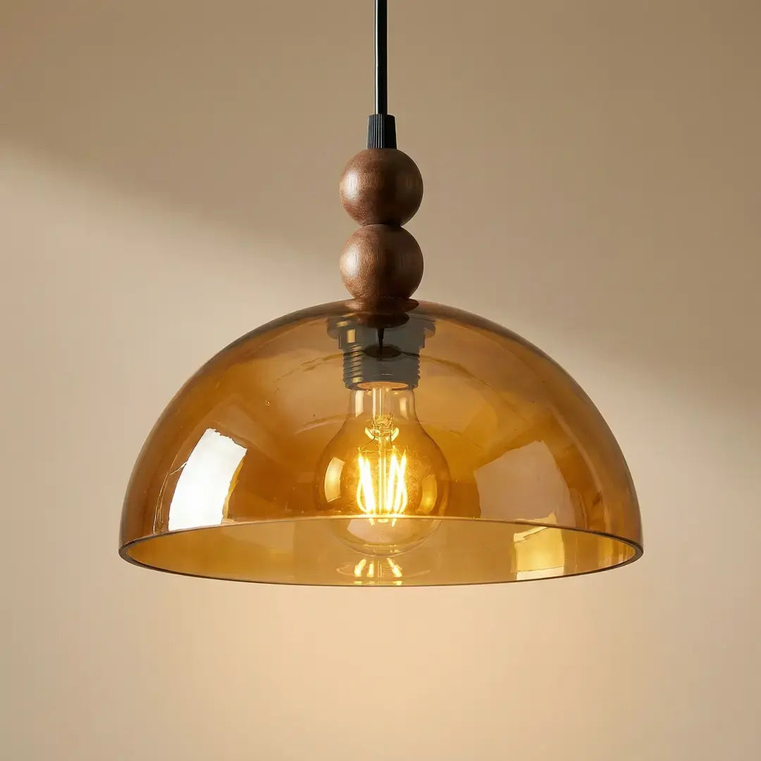 Elowen Amber Glass Pendant Light - detail_3