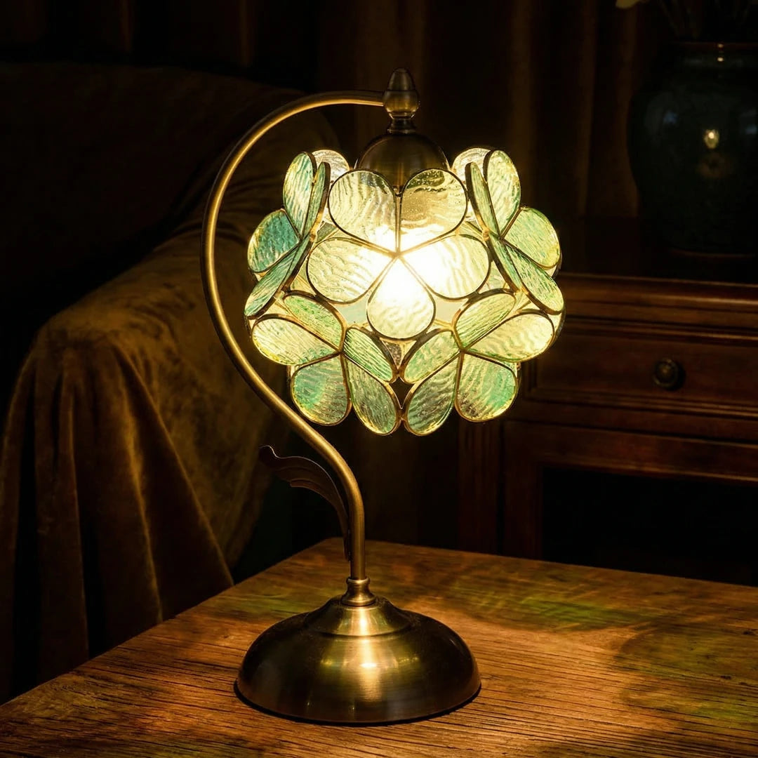 Sage Tiffany Petal Table Lamp