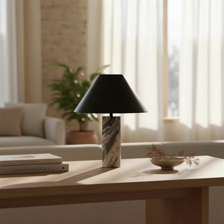 Nitorva Maren Marble Column Table Lamp product image