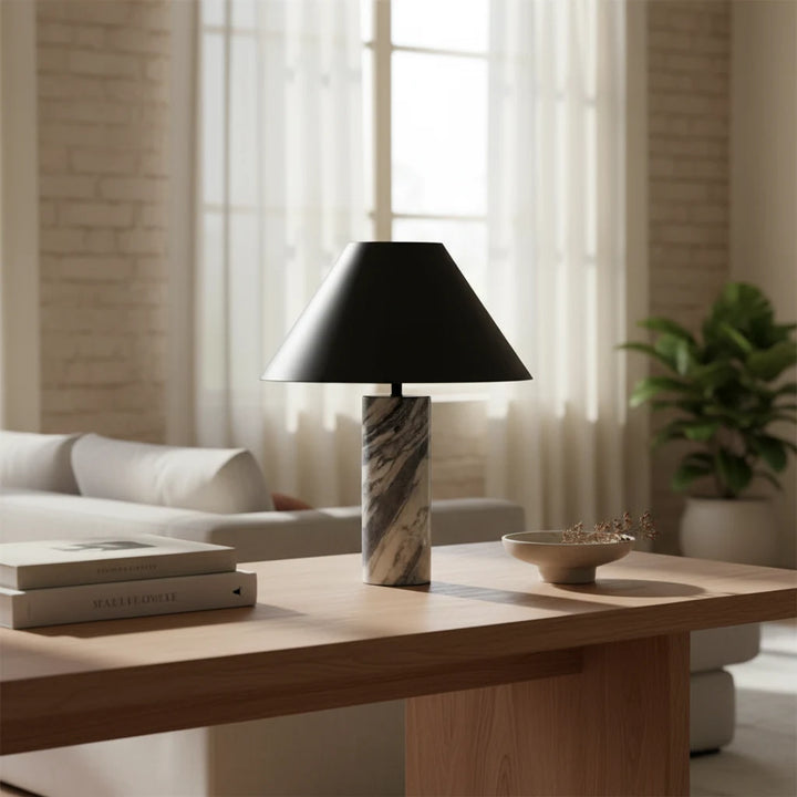 Nitorva Maren Marble Column Table Lamp product image