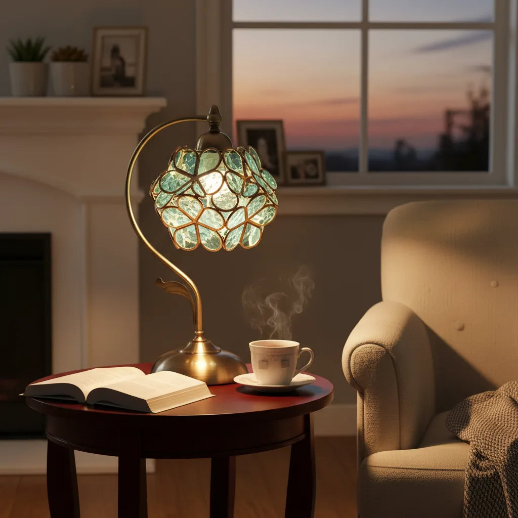 Nitorva Sage Tiffany Petal Table Lamp product image