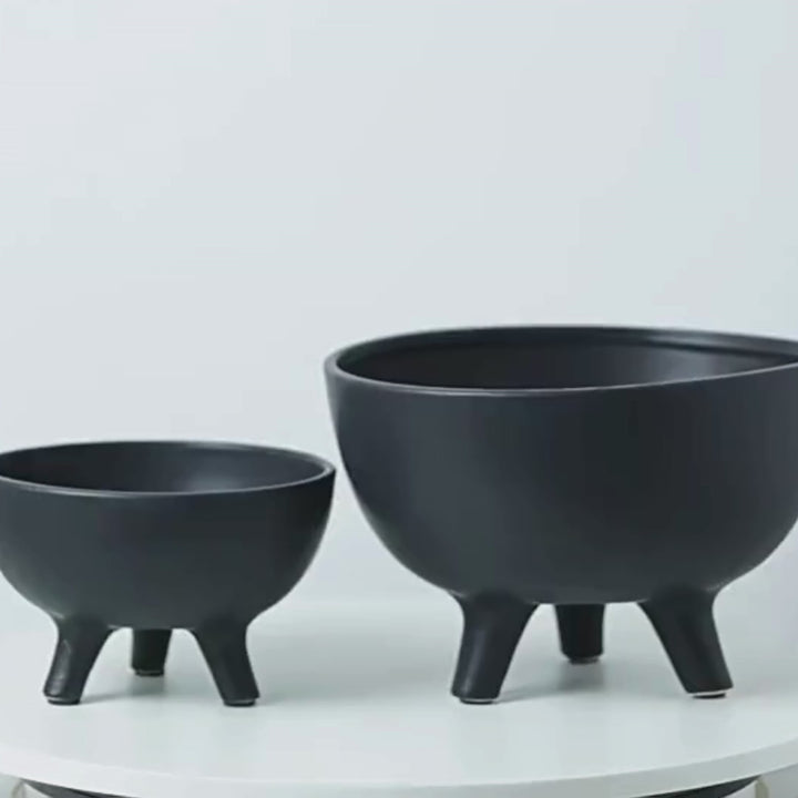 Dune Ceramic Tripod Fruit Bowl