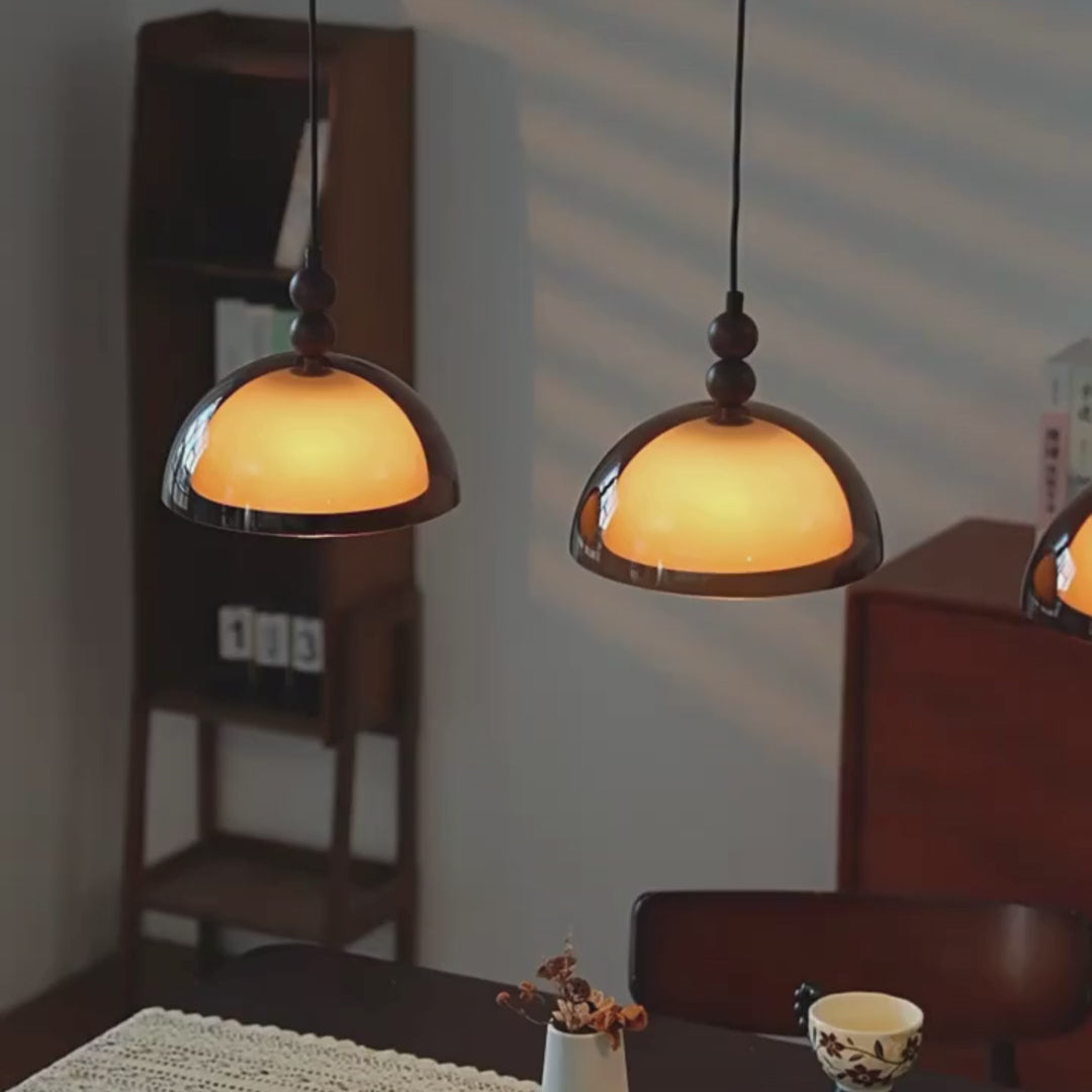 Elowen Amber Glass Pendant Light