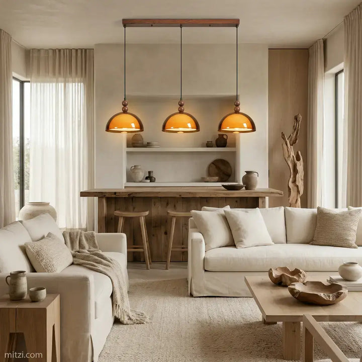 Elowen Amber Glass Pendant Light - scene_1