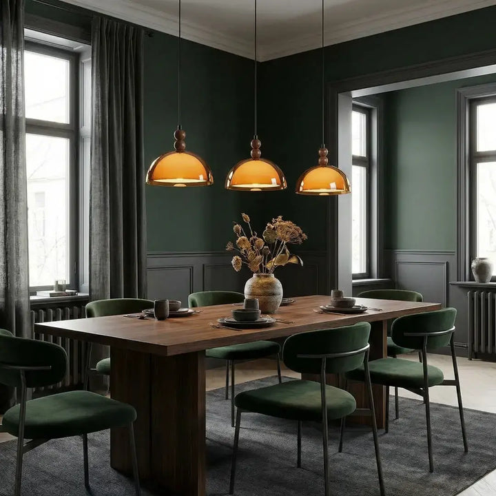 Elowen Amber Glass Pendant Light - scene_2
