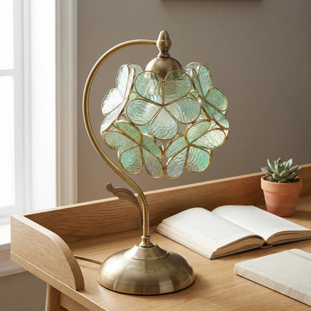 Sage Tiffany Petal Table Lamp