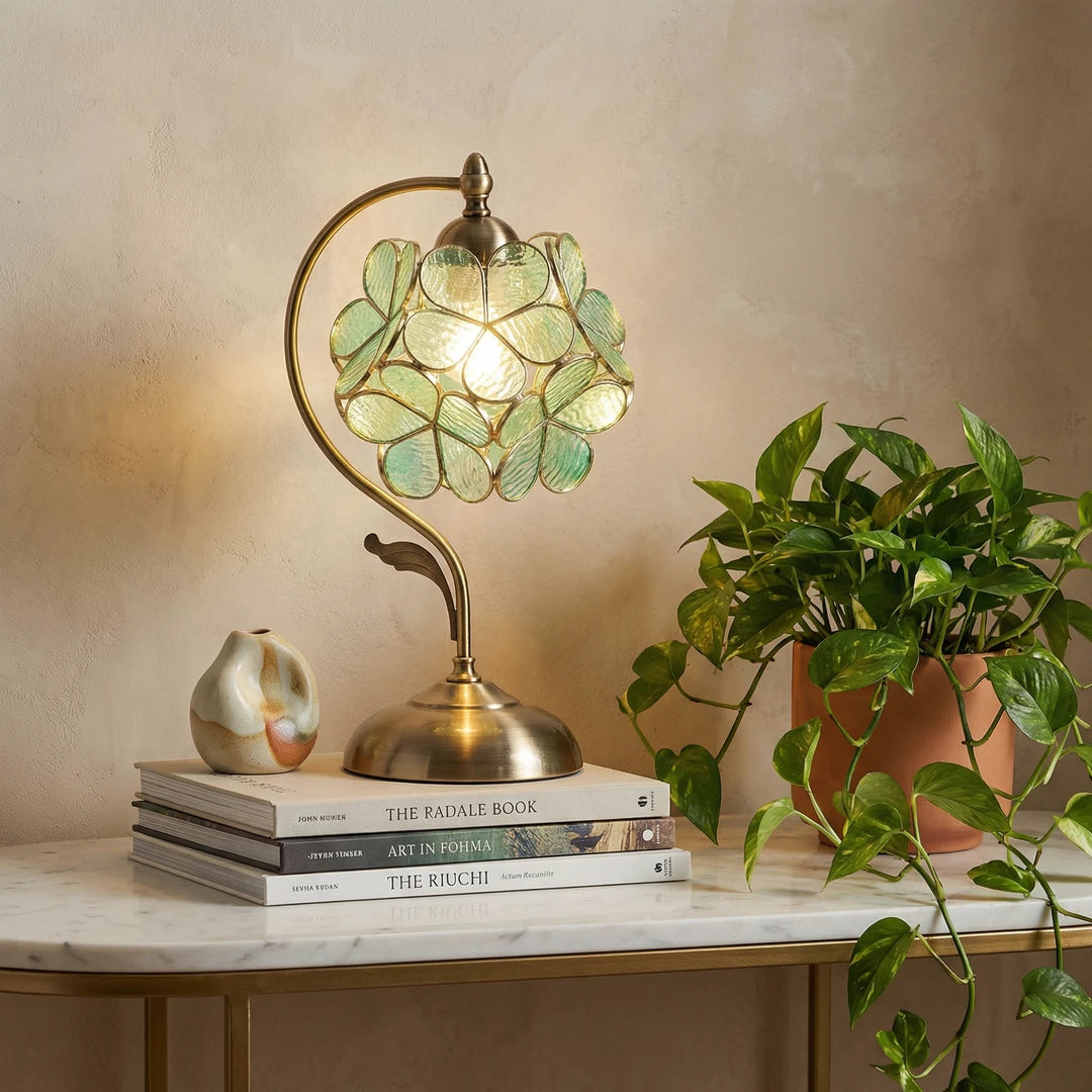 Sage Tiffany Petal Table Lamp