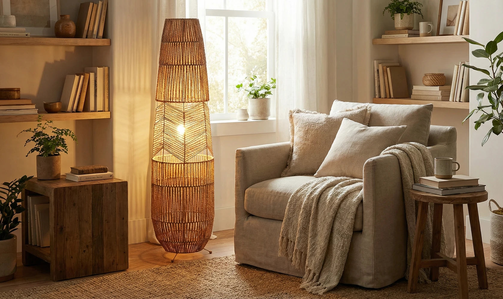 Aiko Rattan Floor Lamp SP2